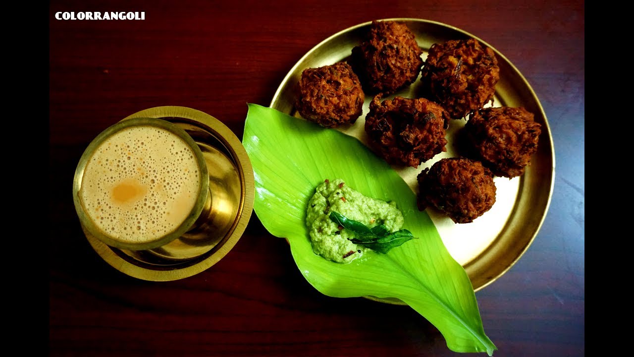 Onion Bonda - Tea Time||| Village Tea Time  Onion Bonda,coconut chutney,tea