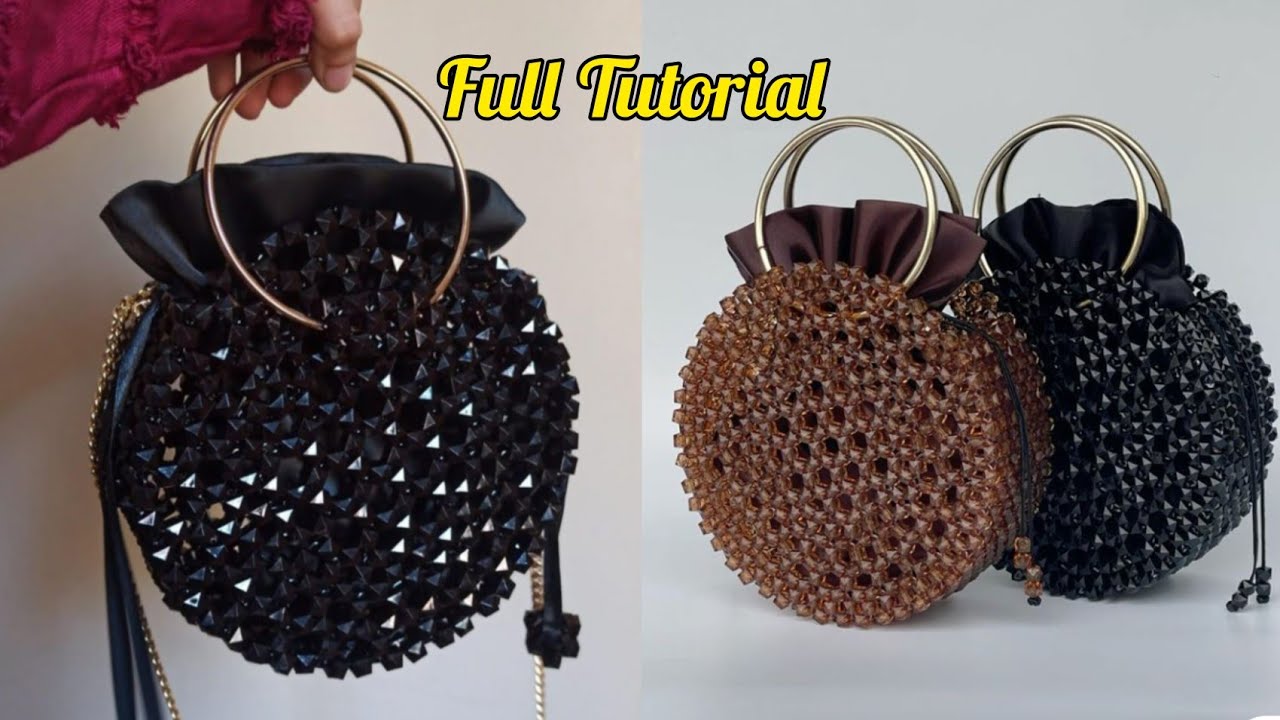 Round Shape Beaded Bag Tutorial | Easy DIY Beaded Purse for Beginners ✨