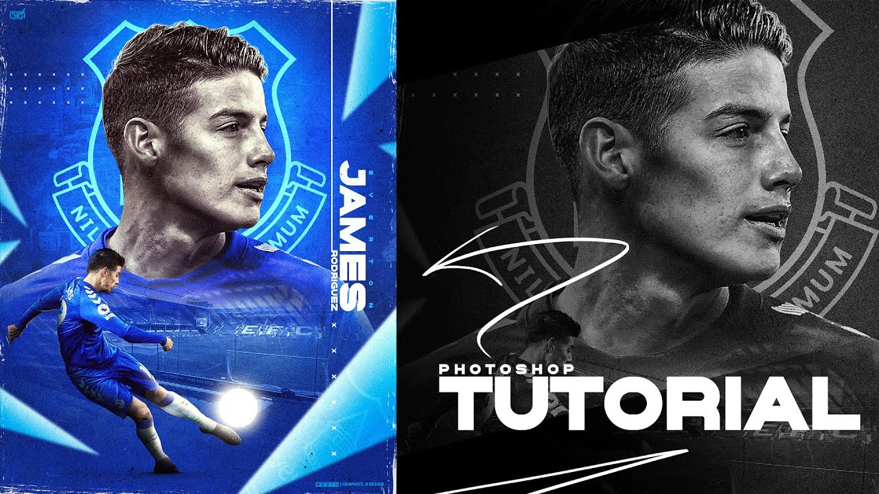 How to Create Professional Sports Poster Design | James Rodriguez | Everton | GD Design