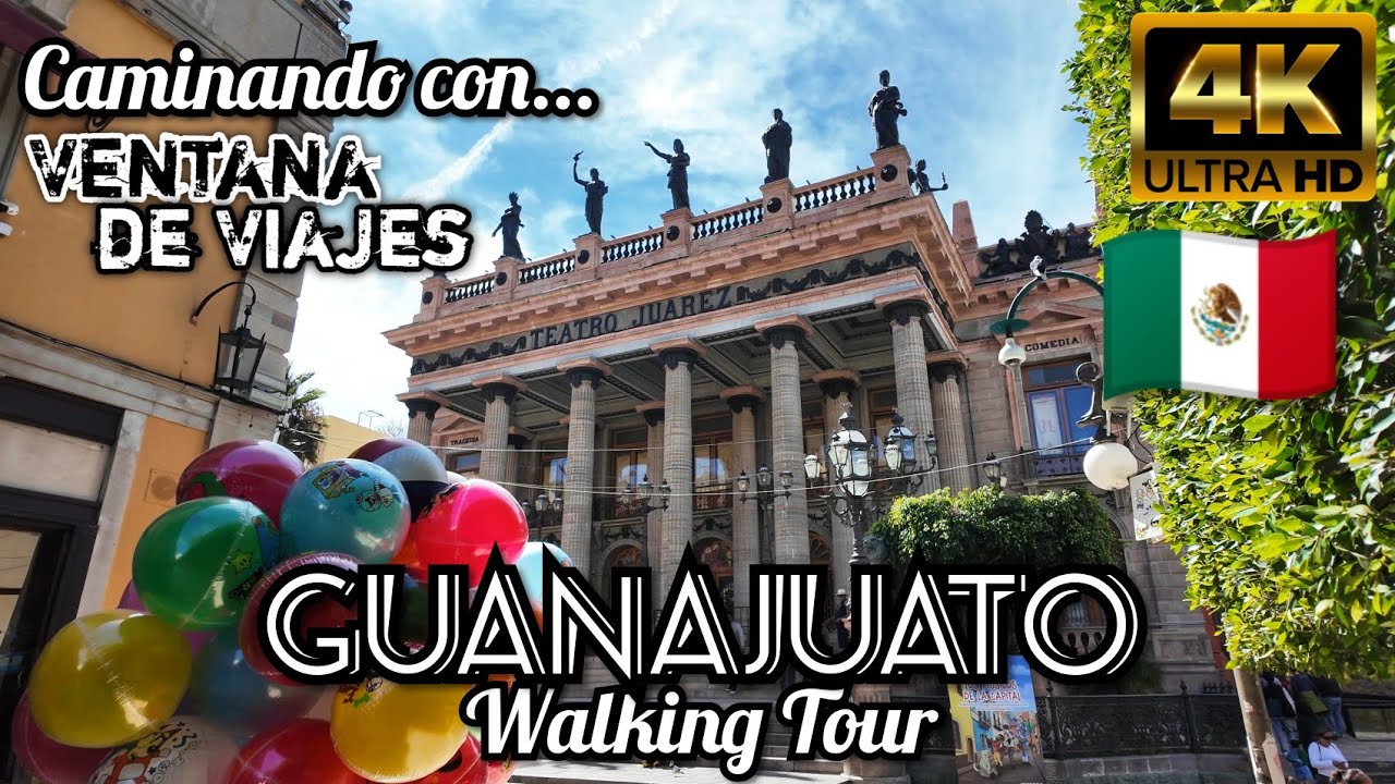Guanajuato Capital Walking Tour 4K | Callejones, Teatro Juárez y Callejón del Beso | Sonido Real