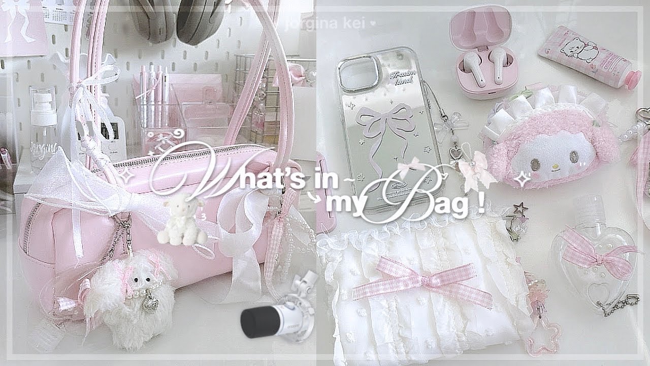 What’s in my bag ASMR~ 🎀🎐⋆.˚꩜⋆ | girly pink everyday essentials, ft. Maono pd200x | jorginakei