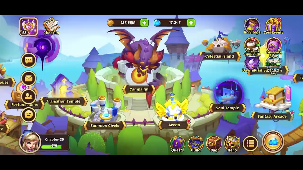 Day 9 reviving an acc (idle heroes gameplay)
