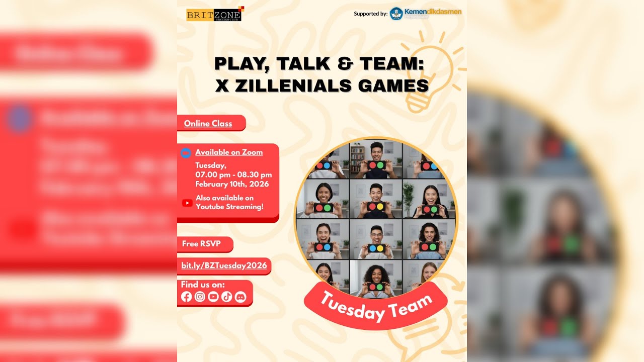 Britzone Tuesday Online Class: Play, Talk & Team — X Zillennials Games