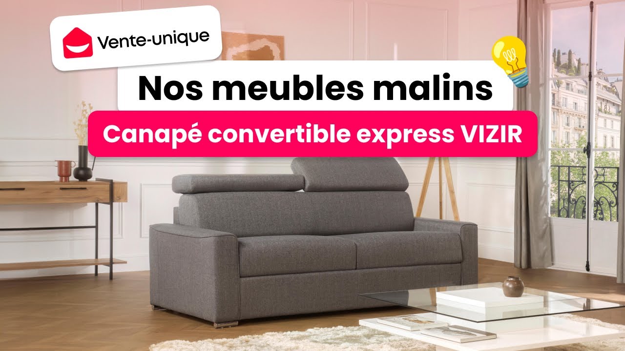 Canap&eacute; 4 places Convertible Express en tissu VIZIR