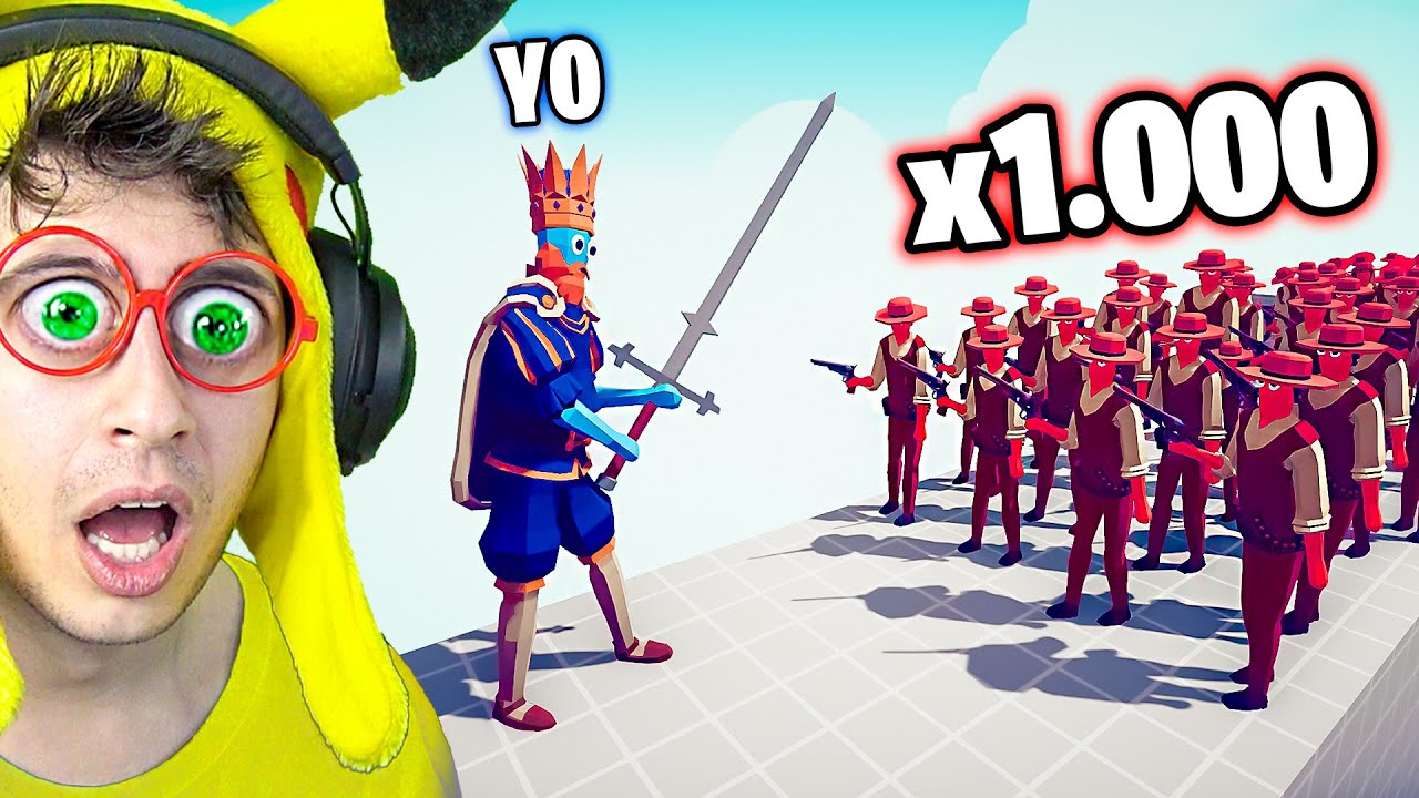 👑 REY vs 1.000 VAQUEROS 🔥! (Batalla de Colores TROLL 😂) - Totally Accurate Battle Simulator TEKENDO