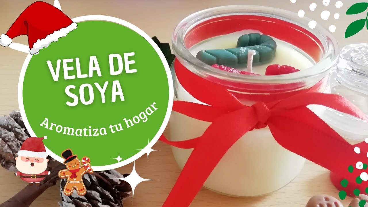 Vela de Soya Navideña I Para decorar tu hogar o para regalar