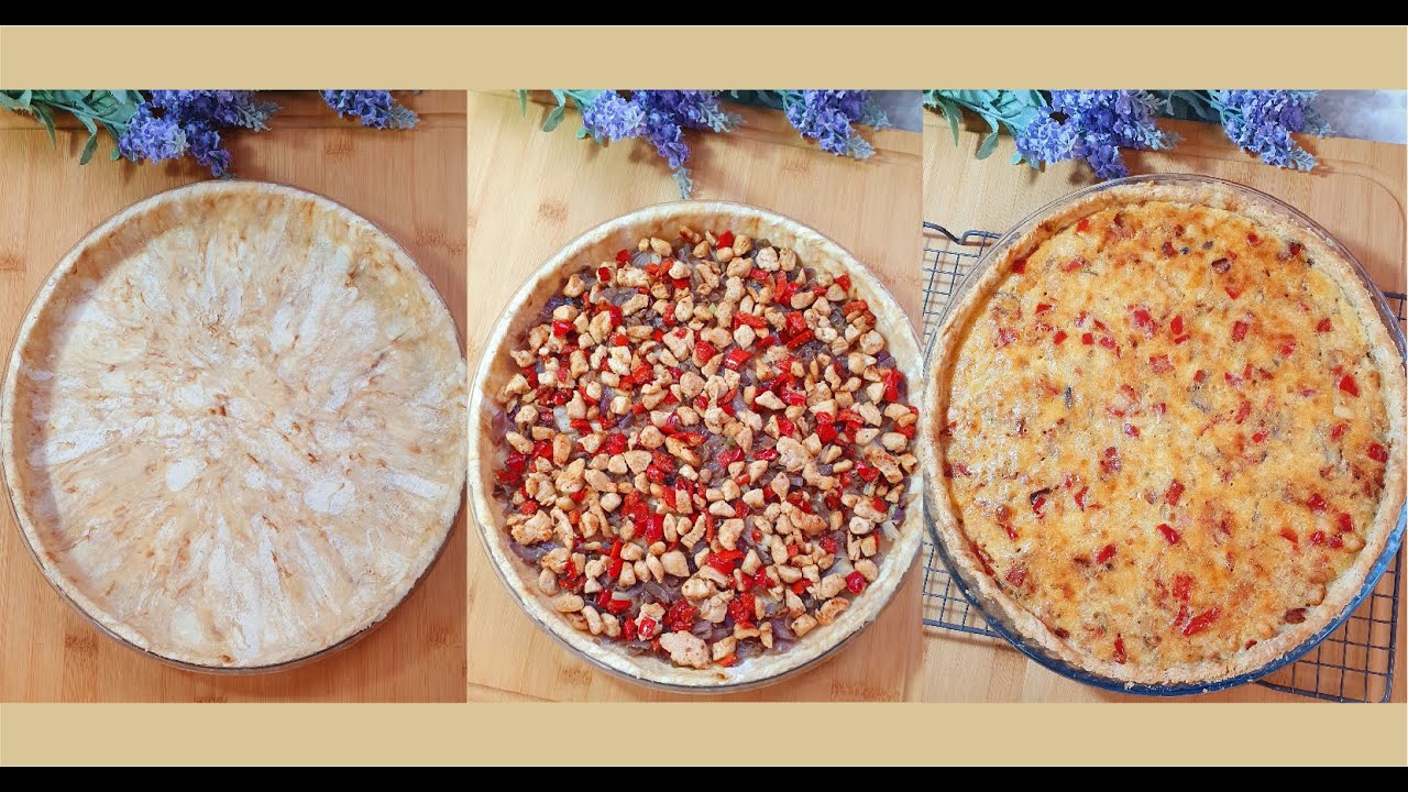 Recette de quiche au poulet et légumes |4K| #recette #quiche #pâte #recipe #recetasfáciles #ramadan