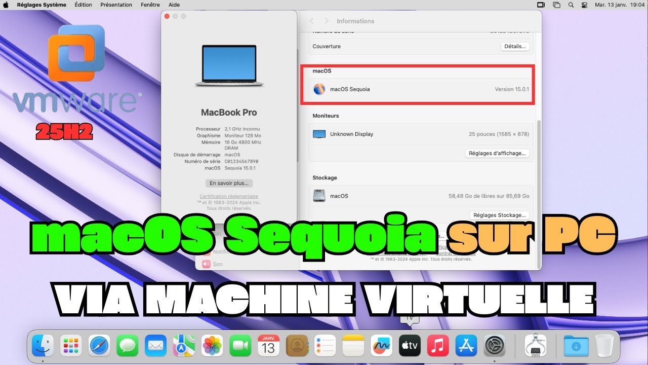 Comment installer MacOS Sequoia (macOS 15) sur un PC Windows via une machine virtuelle VMware
