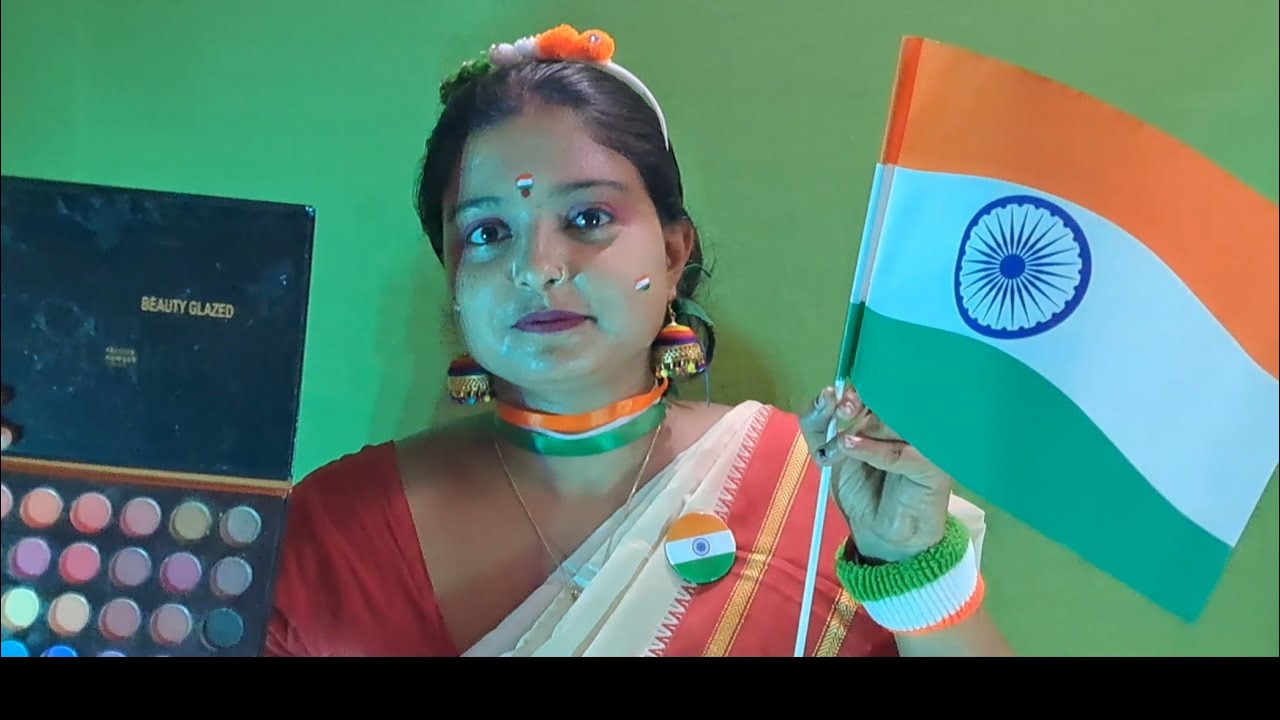 ASMR Happy Independence day 🇮🇳 Special Doing my makeup Video 🧡🤍💚