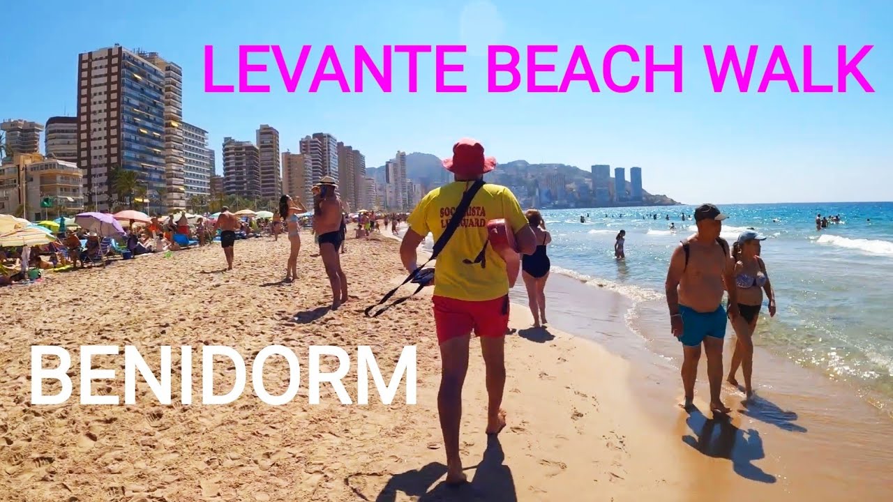4k - Benidorm - Levante - Beach Walk - June 2021 - 4K (Ultra HD)