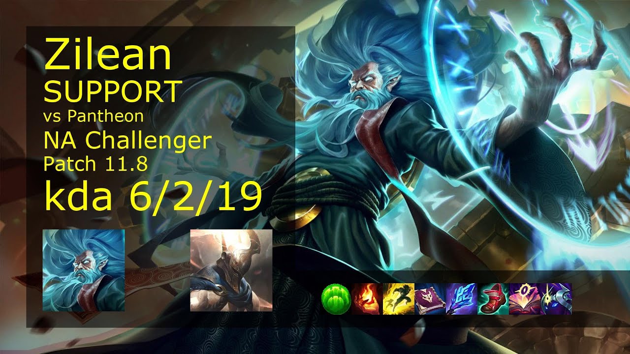 Zilean Support vs Pantheon - NA Challenger 6/2/19 Patch 11.8 Gameplay