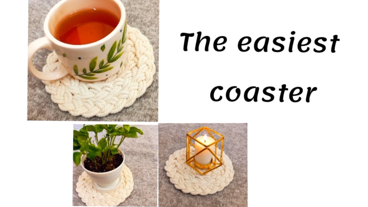 DIY|The easiest coaster|coaster macrame tutorial|The most practical coaster|زیرلیوانی مکرومه