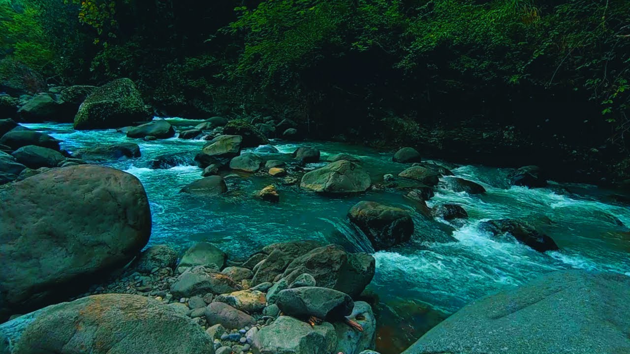 24/7 Mountain River Stream – Relaxing Waterfall Sounds for Sleeping and Studying