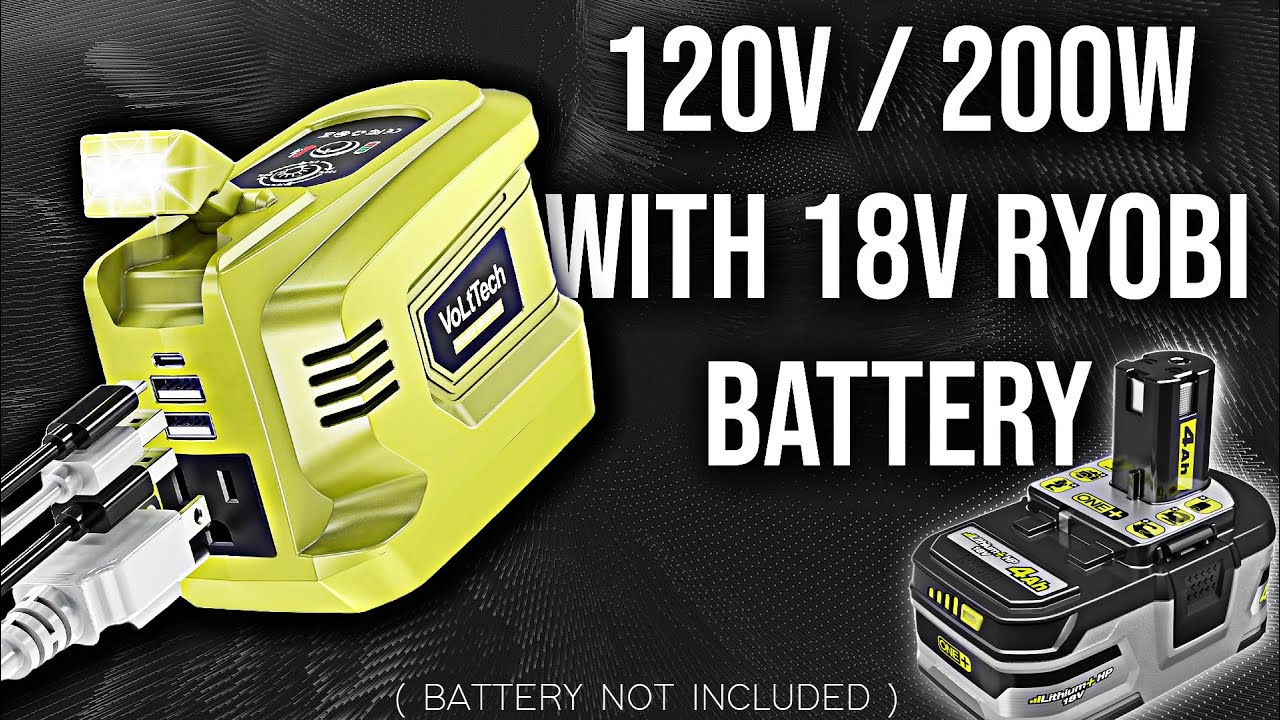 200W Power inverter, Ryobi batteries, that's all you need. #inverter #ryobi #power