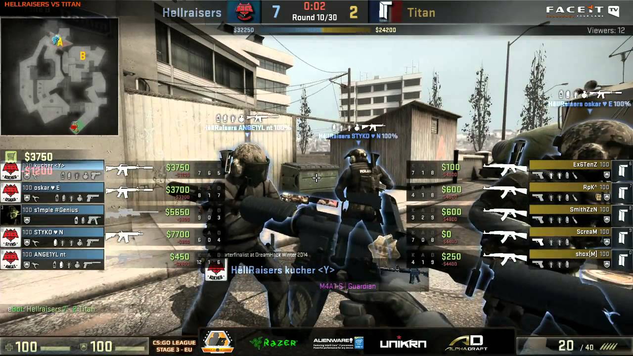 CS:GO HellRaisers vs Titan (overpass) - FACEIT League 2015 Stage 3