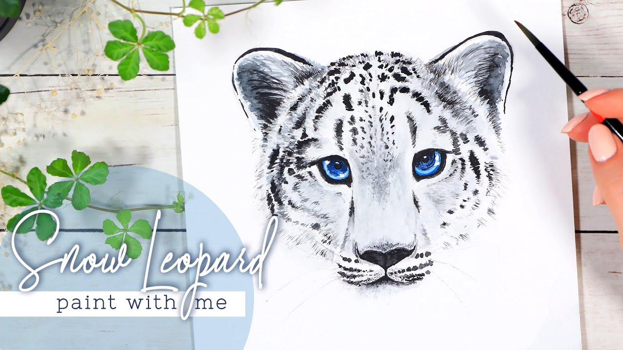 Snow Leopard Watercolor Painting Tutorial // Beginner Friendly