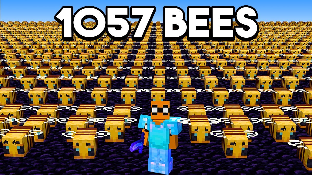 Using 1,057 MINECRAFT BEES To Kill My Enemies...