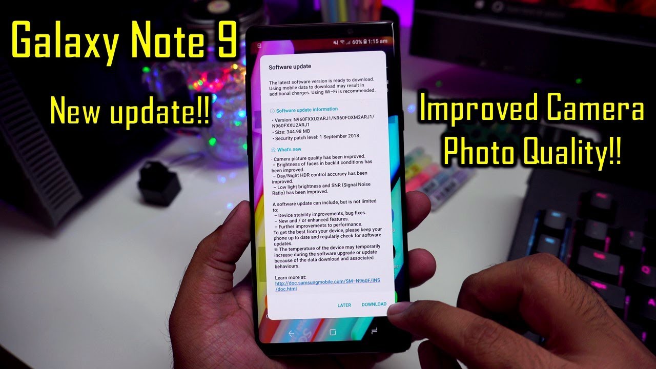 Galaxy Note 9 — Улучшения камеры (новое обновление)