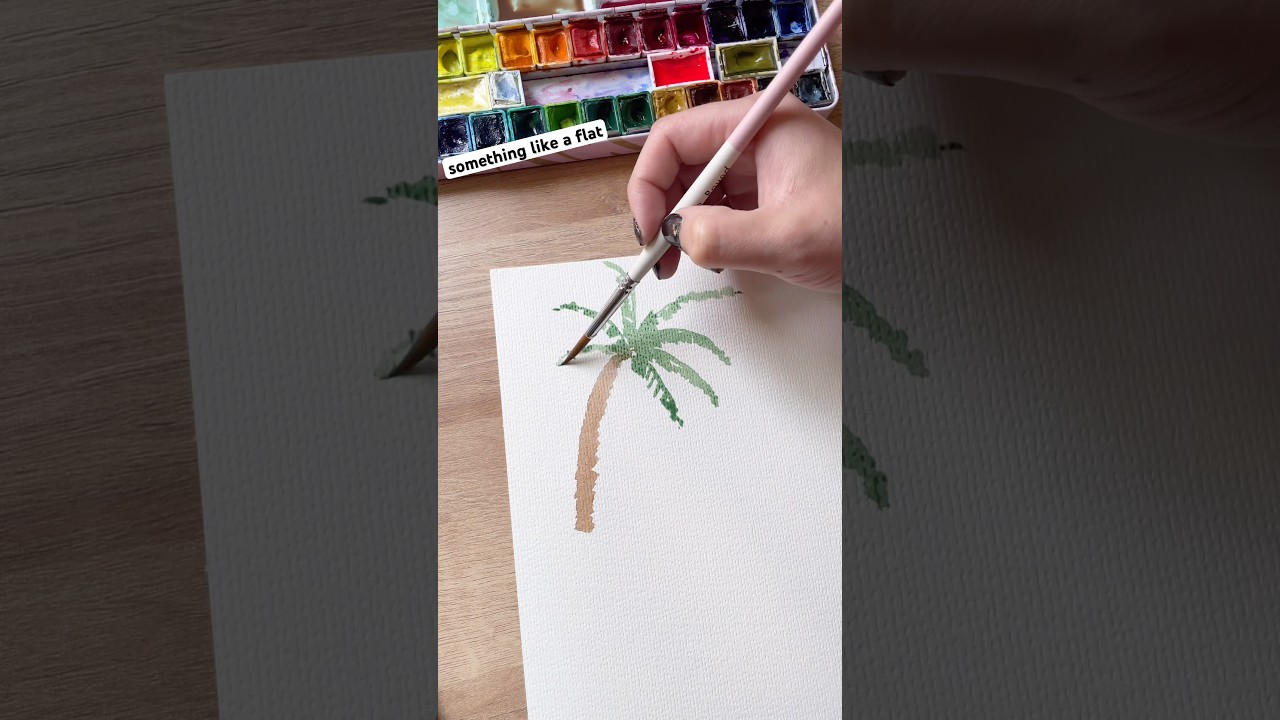 🌴Use this paintbrush for an easy way to paint palm trees, feathers or even fur #watercolor #arttips