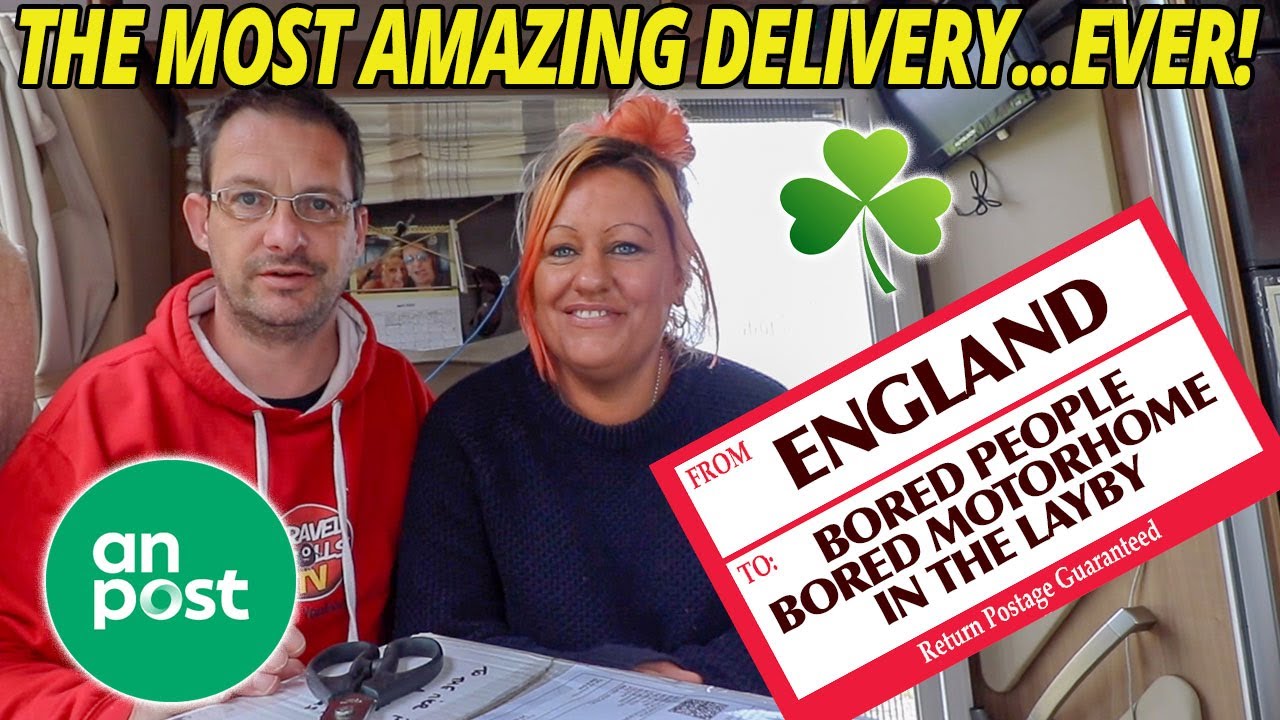 Postman Delivers To A Van On A Mountain