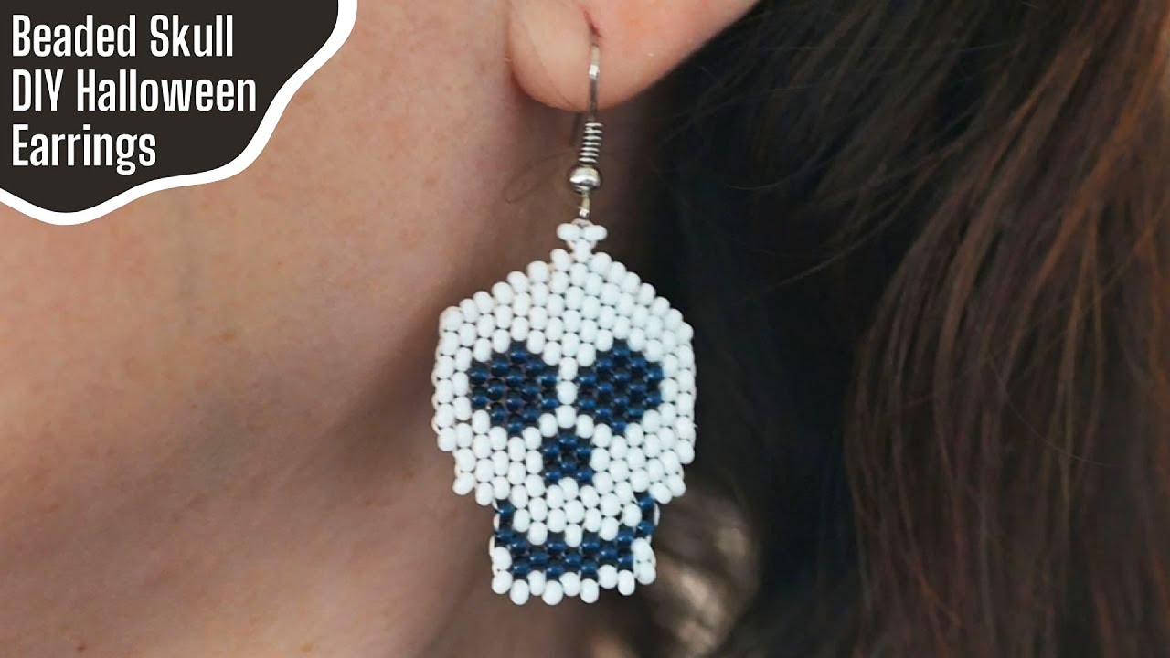 MASTER these Beaded SKULL Halloween Earrings in EASY steps!