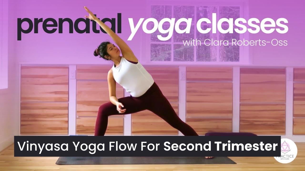Prenatal Vinyasa Yoga Flow For Second Trimester | Practice with Clara
