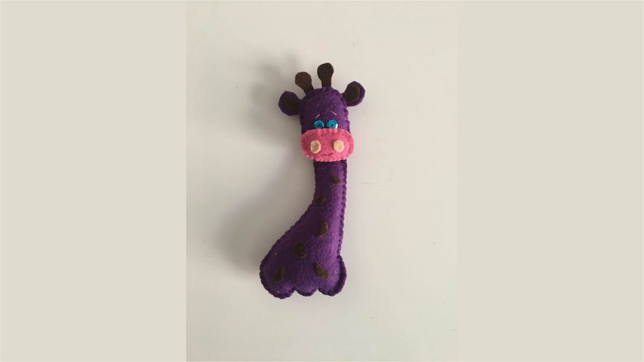 KEÇEDEN ZÜRAFA YAPIMI BAŞTAN SONA KESİM-DİKİM ve YAPIŞTIRMA... DIY Giraffe making FELT