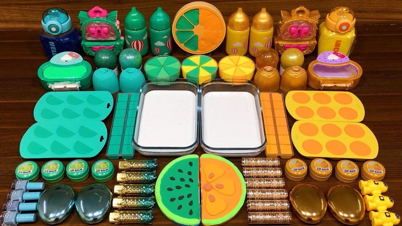 MINT vs GOLD ! Mixing random into GLOSSY SLIME ! Diana Slime # 589