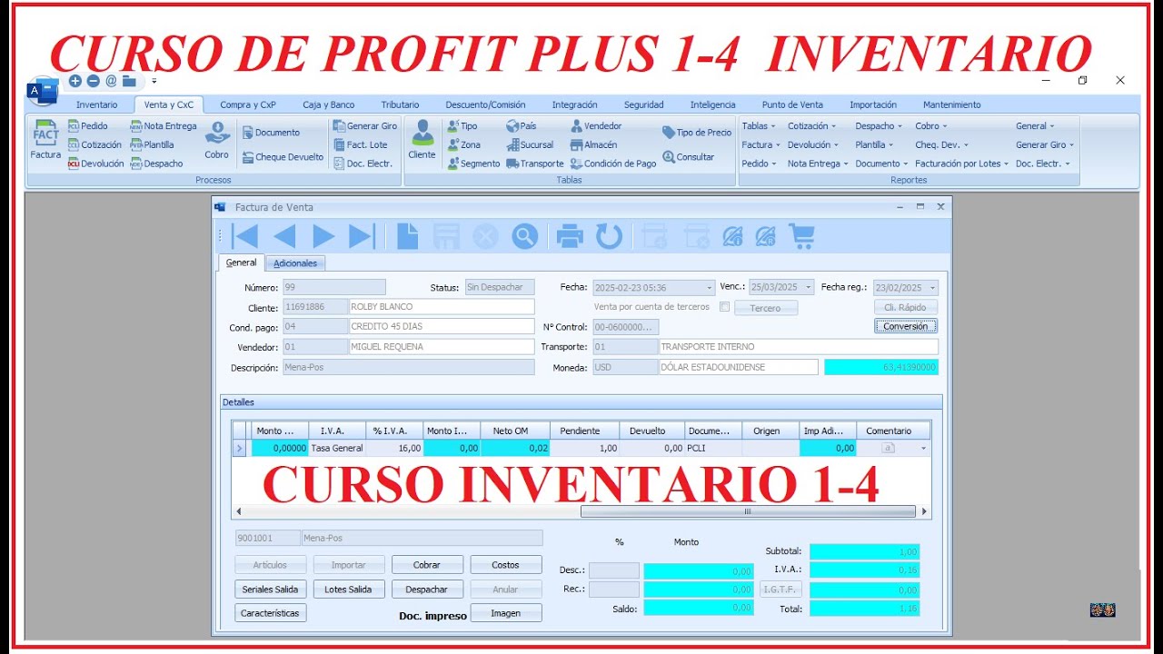 Curso de profit plus administrativo modulo de inventario 1-4 somos todoencomputacion