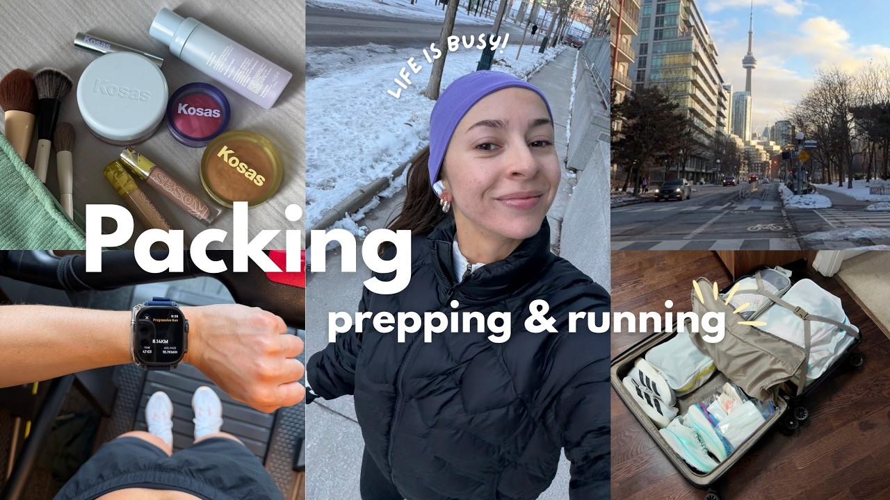 PACK AND PREP WITH ME ✈️ Travel Makeup, Running Essentials, feeling stressed!!
