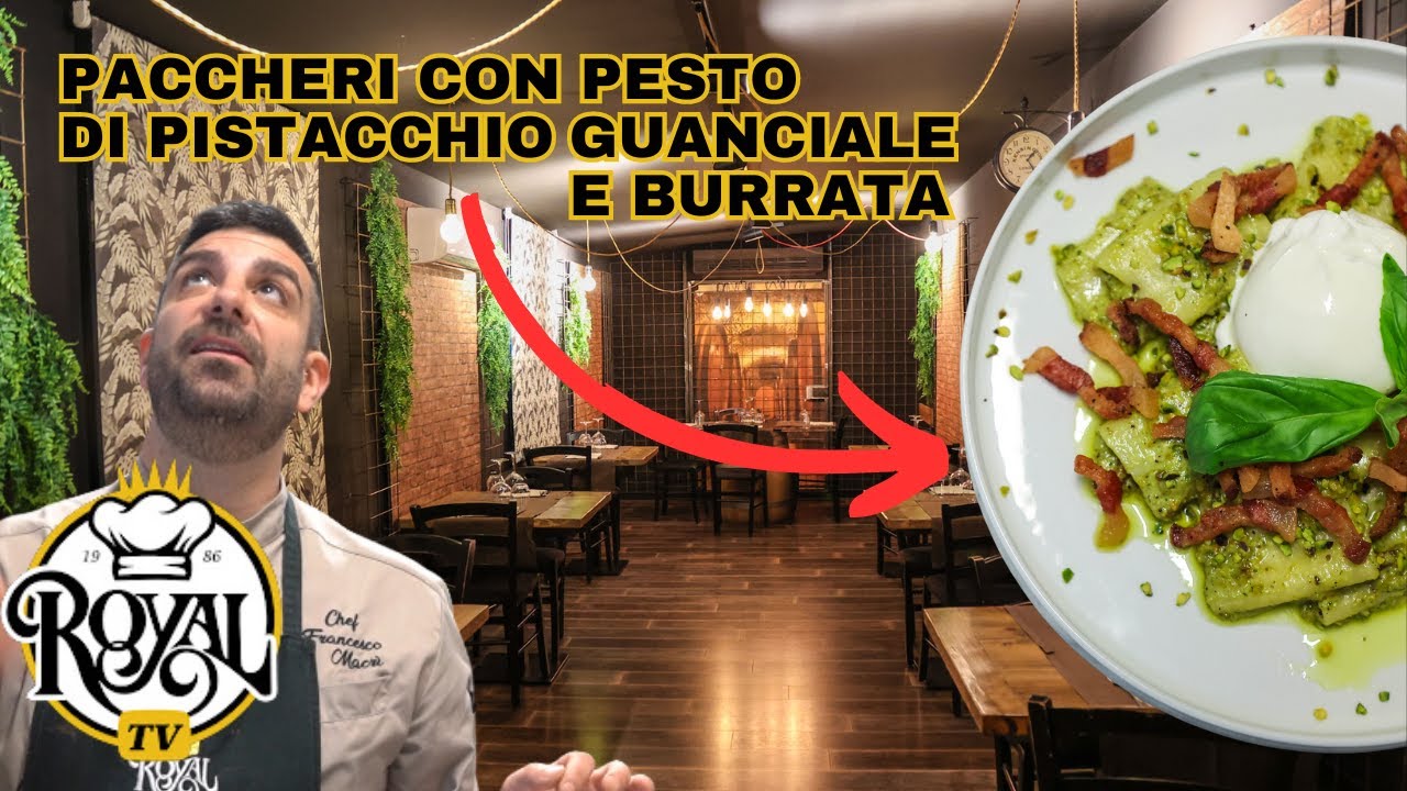 Paccheri Guanciale Pesto di Pistacchio e Burrata | Ricetta dello Chef Francesco