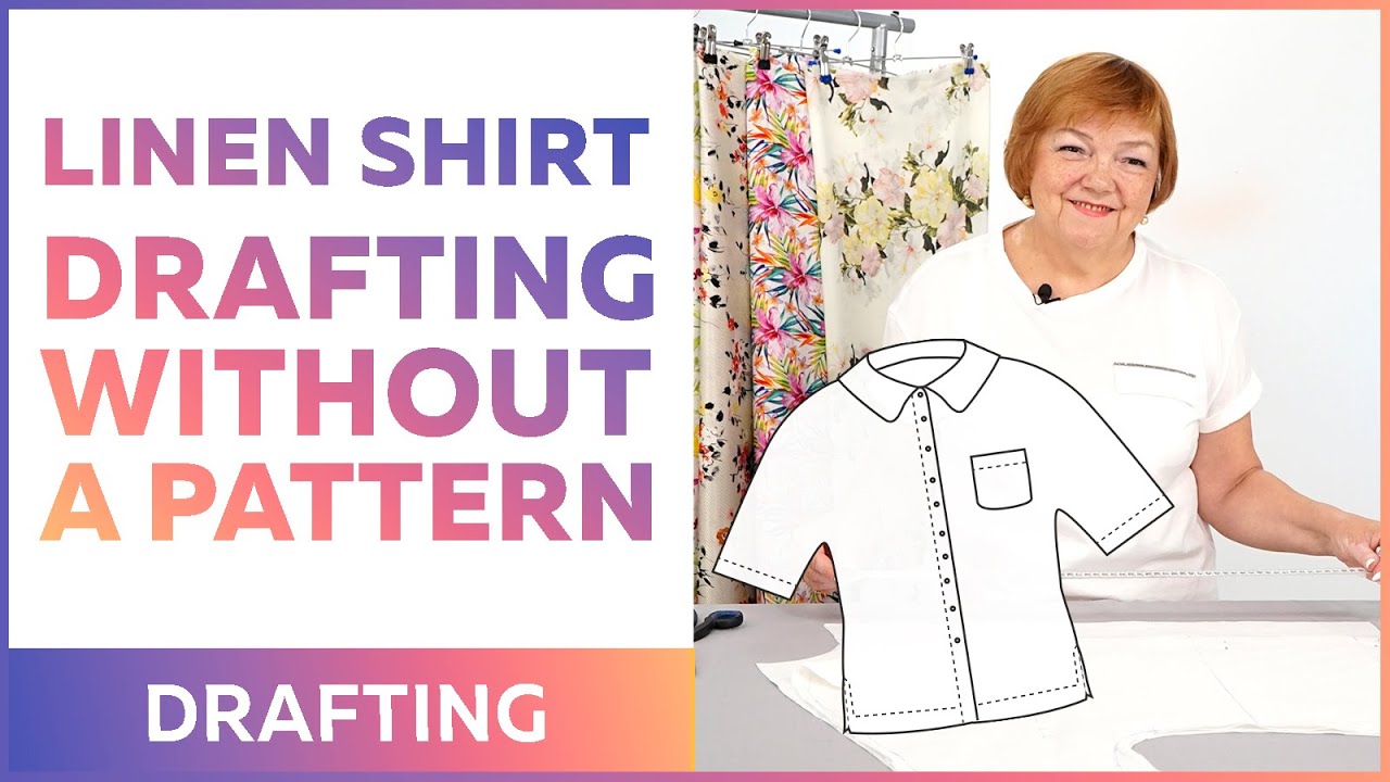 How to make a linen shirt without a pattern? Shirt for beginners. Part 1. Drafting and cutting.
