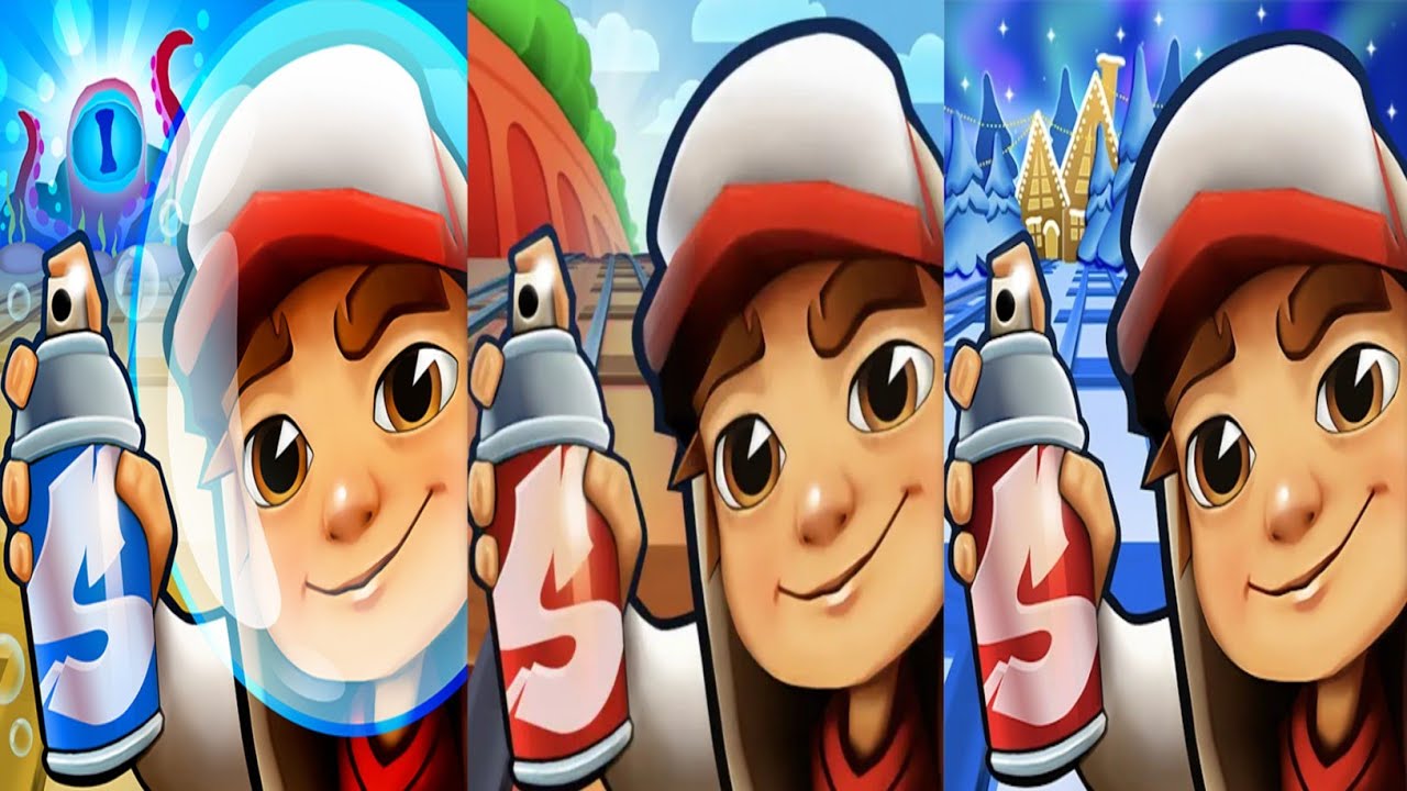 subway surfers : Underwater 2024 🆚 Classic 2025 🆚 North Pole 2025 Map Comparison 