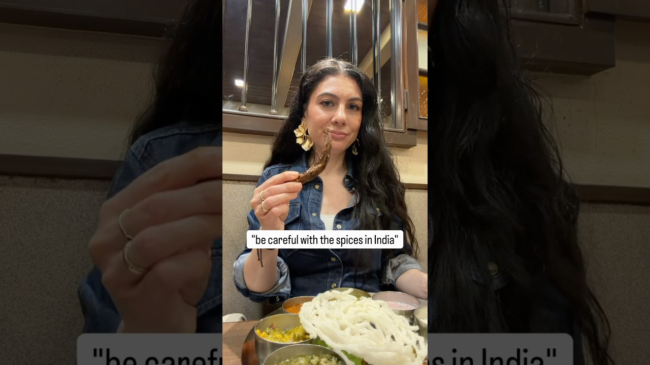 She ate this in India? #Indianfood #maharashtra #foreigner