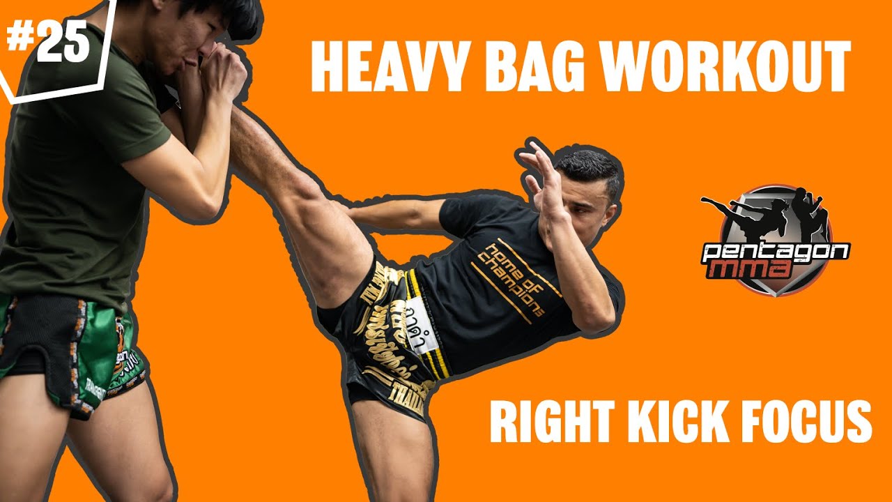How to build strong kicks for martial arts? Heavy Bag Workout for Muay Thai and Kickboxing -Class 25