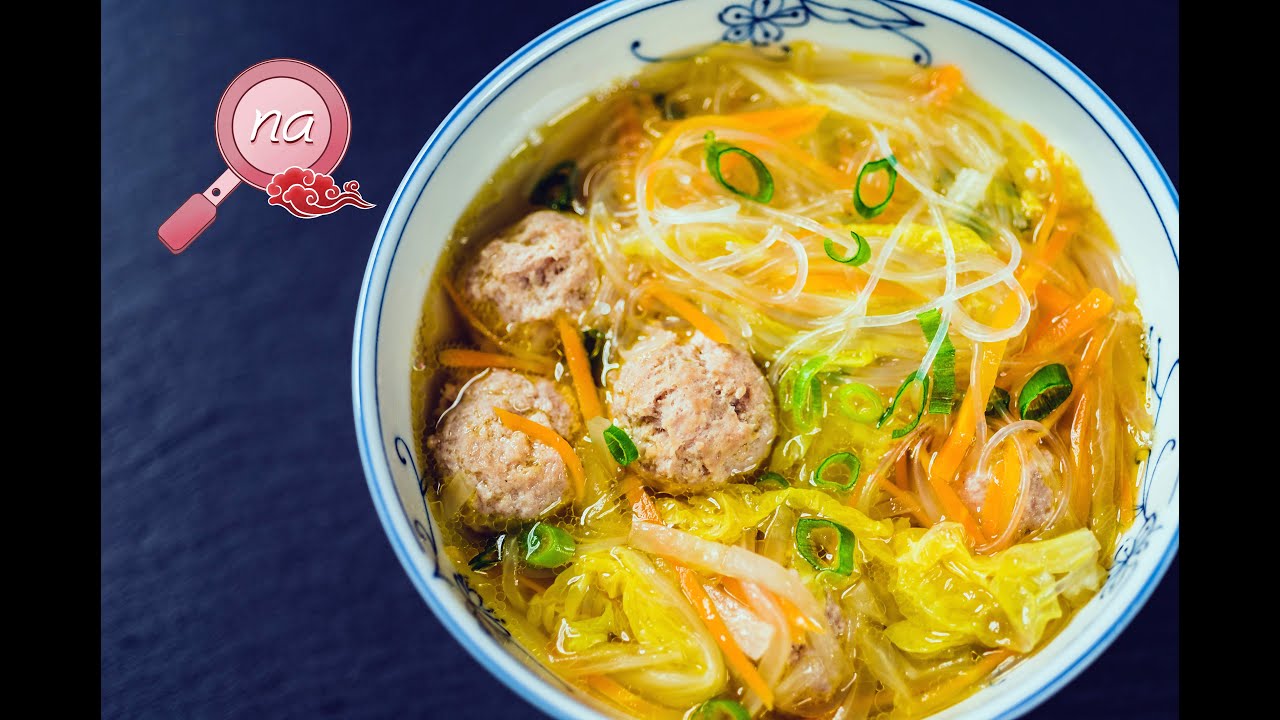 🥢 Быстро, как вспышка: суп с китайской капустой и фрикадельками【китайская еда рецепты】