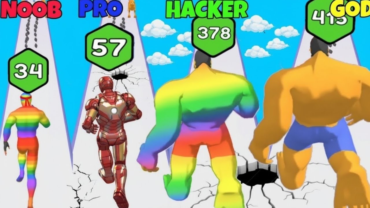 Wow Amazing Gameplay🔑🎮 NOOB VS PRO VS HACKER VS GOD   in Upgrade Run 3D