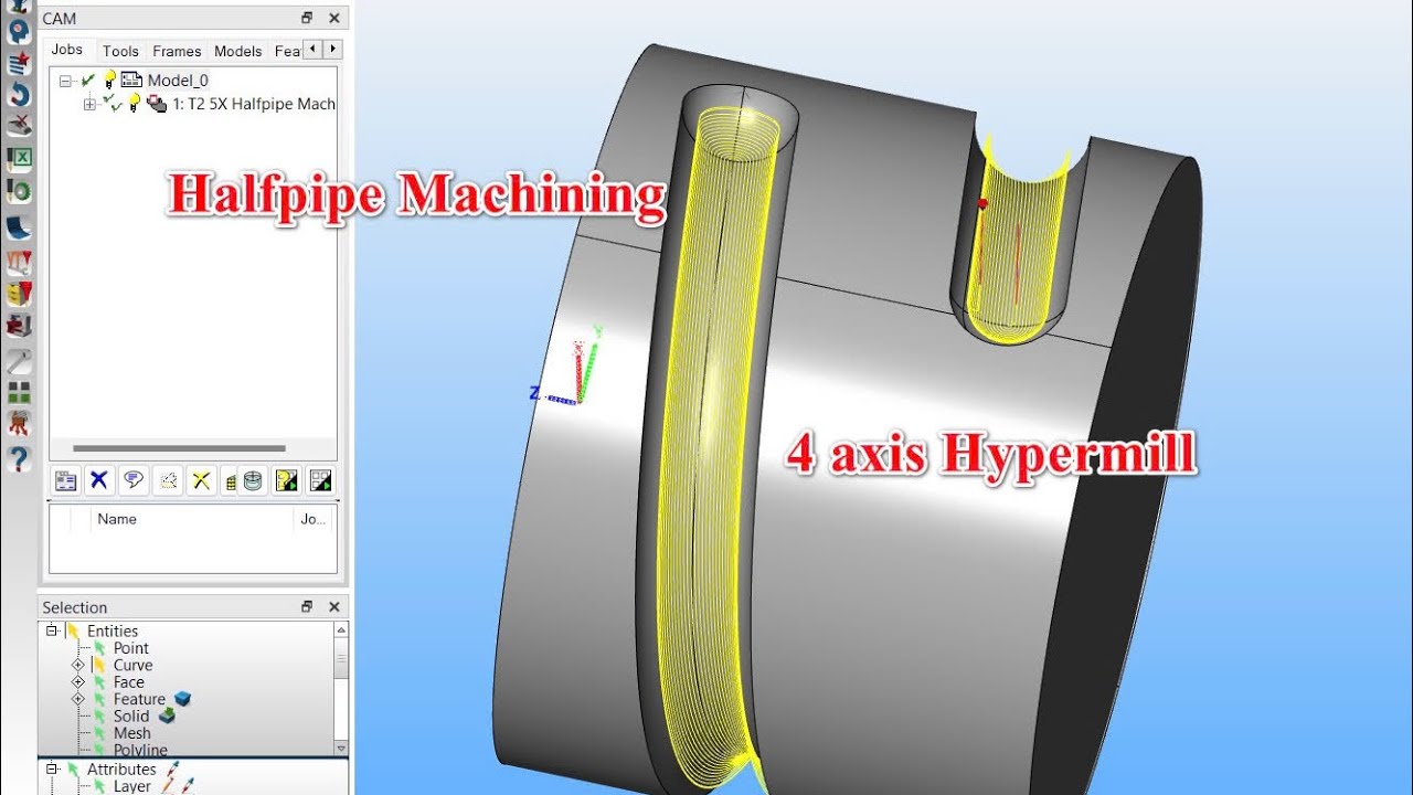 Traning Hypermill 2024#11: How to using Halfpipe maching  in 4 axis.