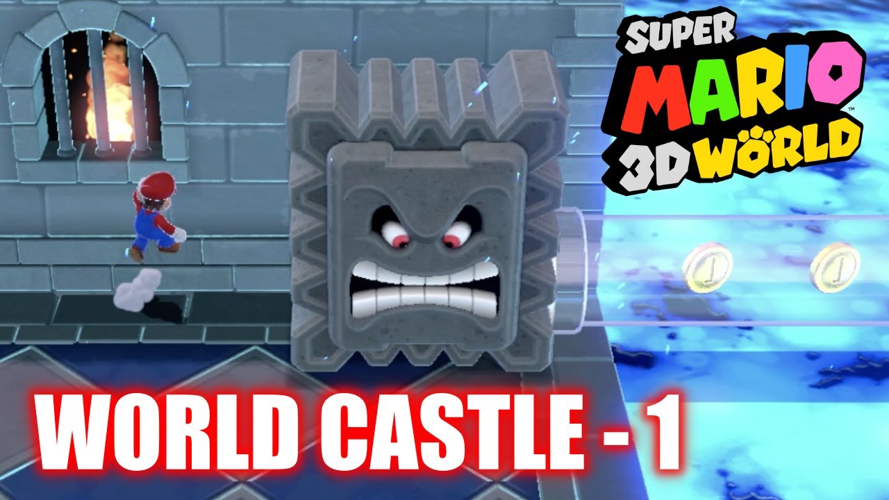 Super Mario 3D World - World Castle 1 - Fort Fire Bros - All Stars & Stamp 100% Gameplay Walkthrough