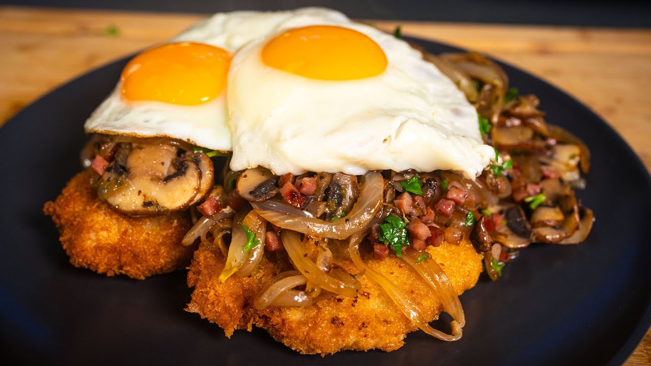 Bauernschnitzel mit Spiegelei | Rustikal und lecker 🤤