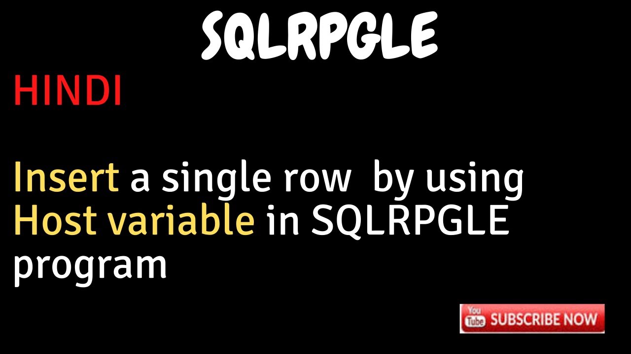 IBM i, AS400 Tutorial, iSeries, System i, DB2 - Insert a single row  using Host variable in SQLRPGLE