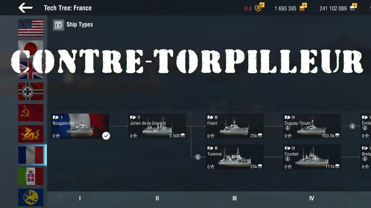 World of Warships Blitz - Tech Tree Talk : French Destroyers