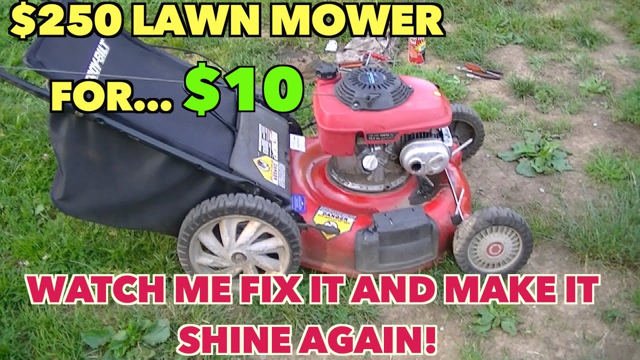 $250 Lawn Mower at a yard sale....For $10.00... From Ugly to shining like new.
