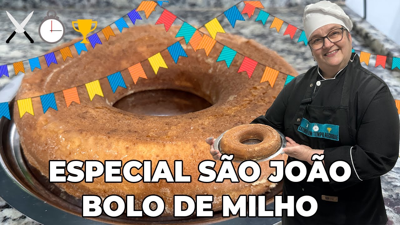 Como Fazer BOLO DE MILHO - Cozinha em Tempo Recorde Especial S&atilde;o Jo&atilde;o!