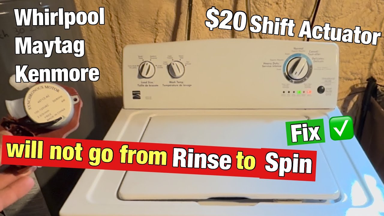 Washing machine won't shift from rinse to spin fix! (Kenmore Maytag and Whirlpool￼)