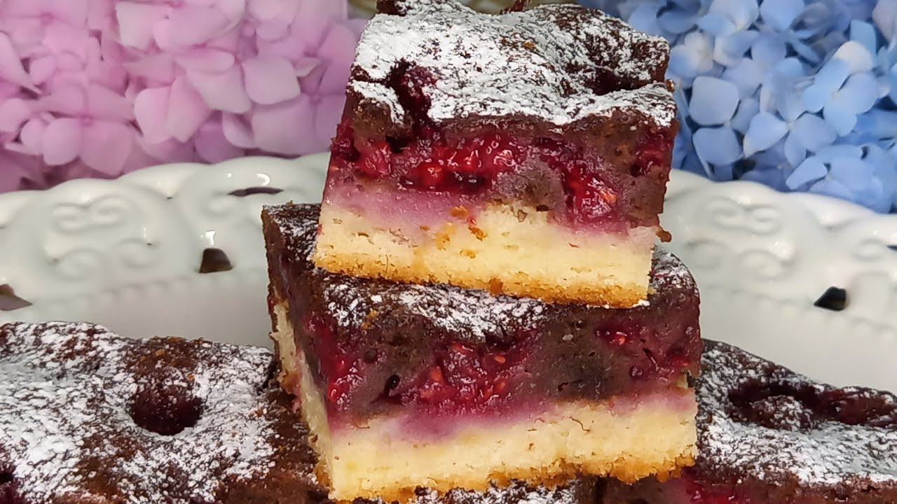 DUO KOLAČ SA MALINAMA❗️Topi se u ustima💥Mjera na čaše-DUO CAKE WITH RASPBERRIES