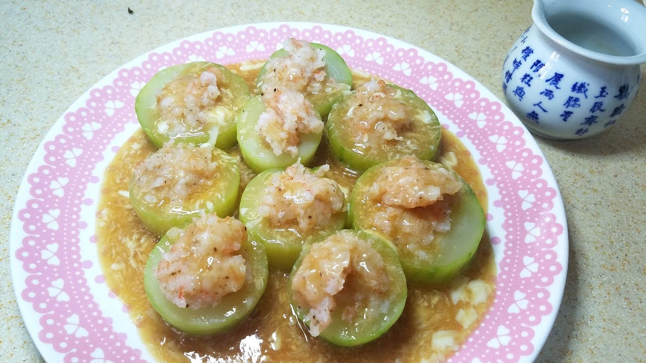 百花釀節瓜脯 / 自製蝦膠 / 簡單易做好味道 / 細妹主理 / stuffed hairy gourd ring with shrimp paste 【20無限】