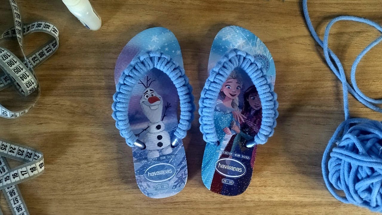 Sandália Infantil em Macramê da Frozen ❄️ | Passo a Passo