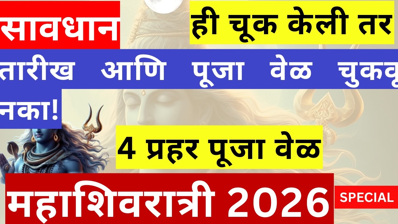 महाशिवरात्री 2026 हे नक्की ऐका सर्व दारिद्र्य नष्ट होईल | वेळ, पूजा मुहूर्त, 4 प्रहर पूजा