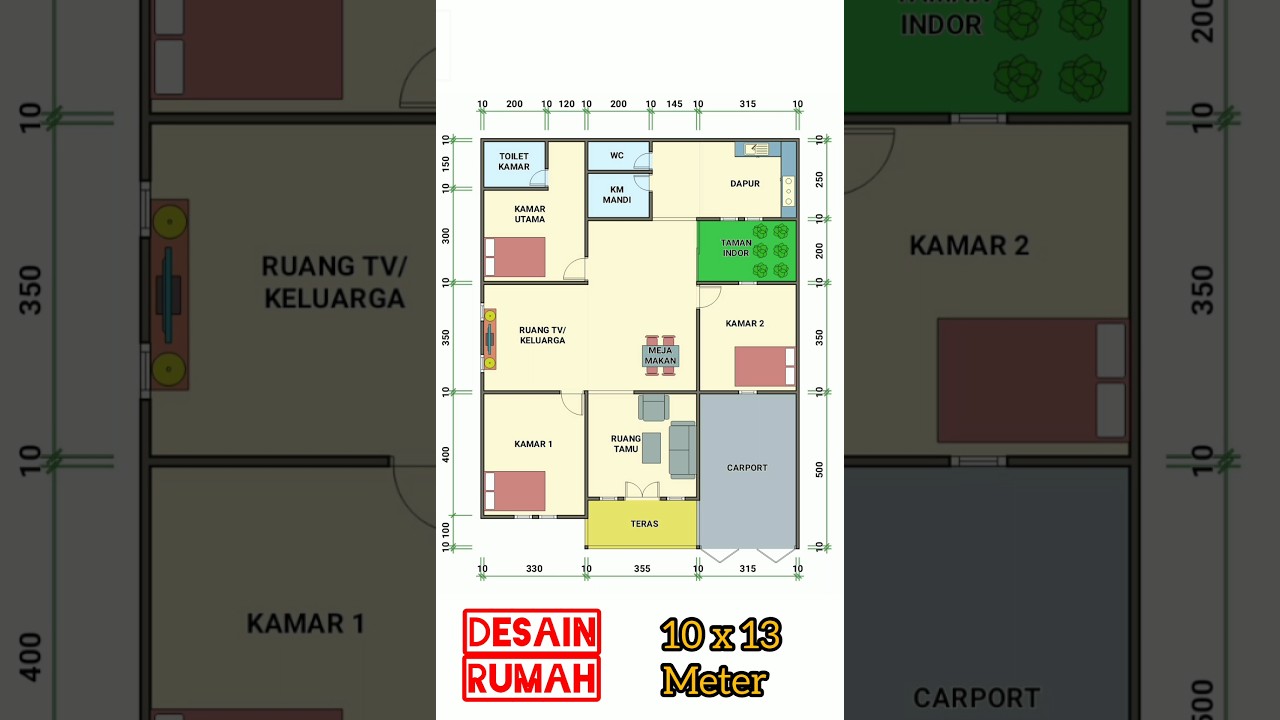 DESAIN RUMAH MINIMALIS 10x13 METER